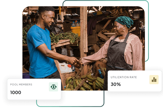 A person buying food at a market stall