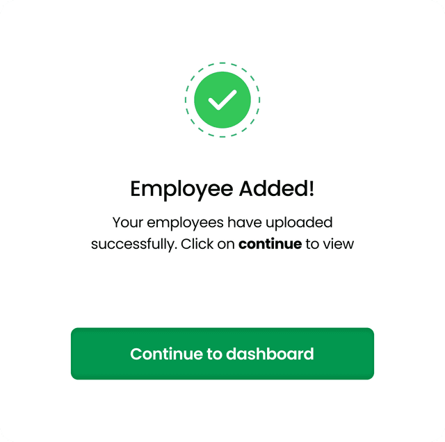 Employee Added confirmation